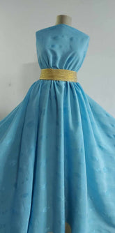 Jaquard din Matase Vegetală  Albastru Deschis MAT1429